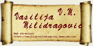 Vasilija Milidragović vizit kartica